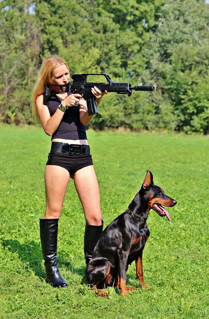 The gun and dog. 